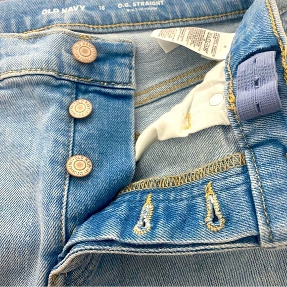 Old Navy Girls High Rise O G Straight Adjustable Waist Button Fly Size 16 - Picture 2 of 5